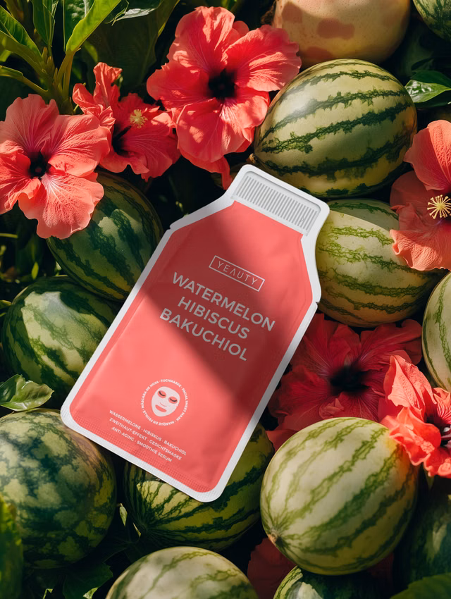 Mood image for WATERMELON, HIBISCUS, BAKUCHIOL facial sheet mask