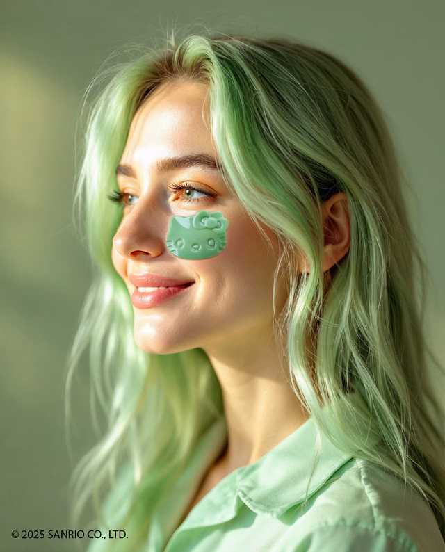 Mood image for Hello Kitty Matcha & Ceramide eye pad mask