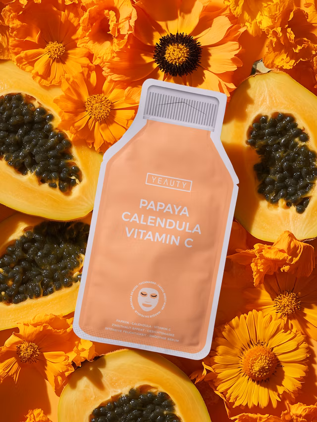 Stimmungsbild Gesichtsmaske PAPAYA, CALENDULA, VITAMIN C